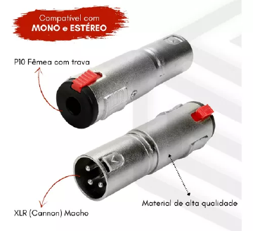 ADAPTADOR CANON XLR MACHO X JACK P10 C/ TRAVA